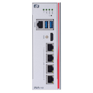 Axiomtek iNA110 DIN-rail Fanless Cybersecurity Gateway, Intel Atom E3930/E3940, 4 LAN with LAN Bypass